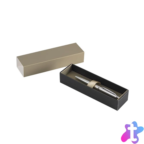 Golyóstoll 0,8mm, fém, rozsdamentes acél test, díszdobozban Bluering® Metal, írásszín kék