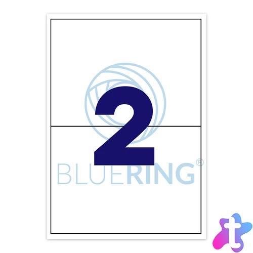 Etikett címke, 210x148mm, 100 lap, 2 címke/lap Bluering®