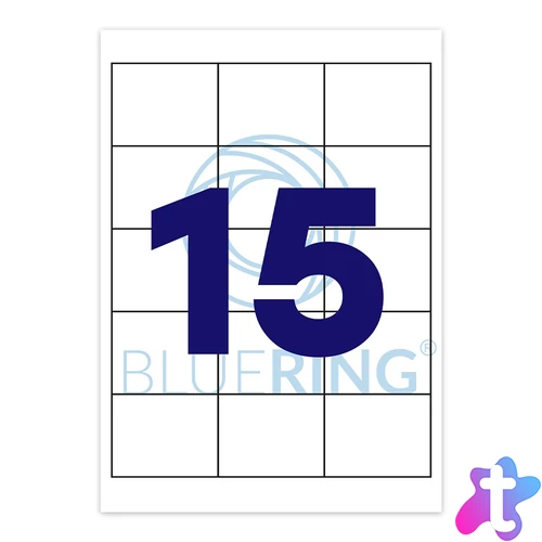 Etikett címke, 70x50,8mm, 100 lap, 15 címke/lap Bluering®