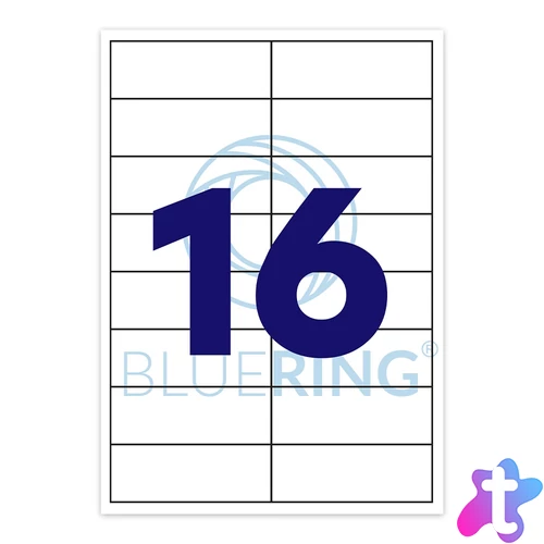 Etikett címke, 99,1x33,9mm, 100 lap, 16 címke/lap Bluering®
