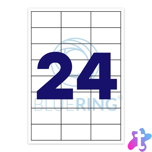 Etikett címke, 70x37mm, 100 lap, 24 címke/lap Bluering®