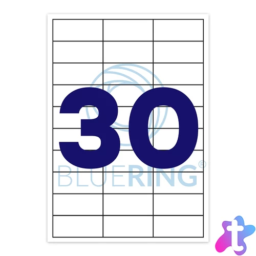 Etikett címke, 70x29,6mm, 100 lap, 30 címke/lap Bluering®