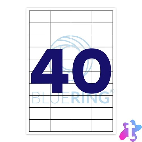 Etikett címke, 52,5x29,7mm, 100 lap, 40 címke/lap Bluering®