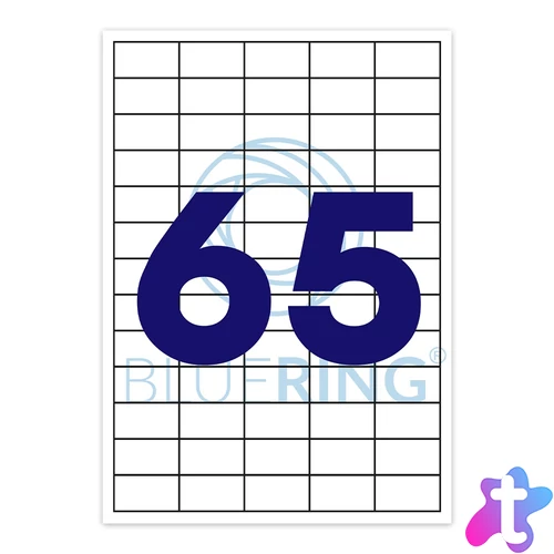Etikett címke, 38,1x21,2mm, 100 lap, 65 címke/lap Bluering®
