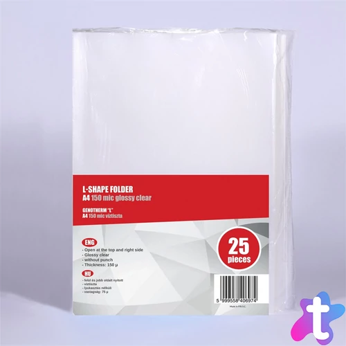 Genotherm `L` A4, 130 micron víztiszta Bluering 25 db/csomag,