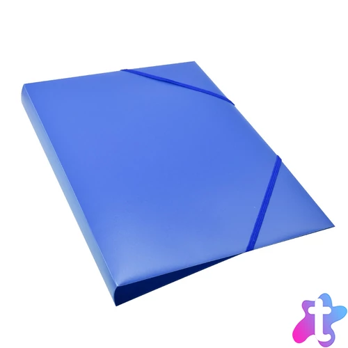 Gumis mappa A4, műanyag gerincvastagított 30mm, Bluering® kék