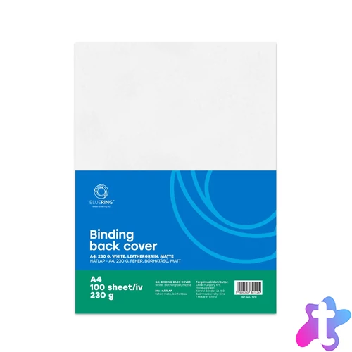 Hátlap, A4, 230 g. bőrhatású 100 db/csomag, Bluering® fehér