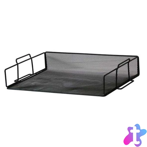 Fémhálós irattálca 1szintes füles Bluering® fekete