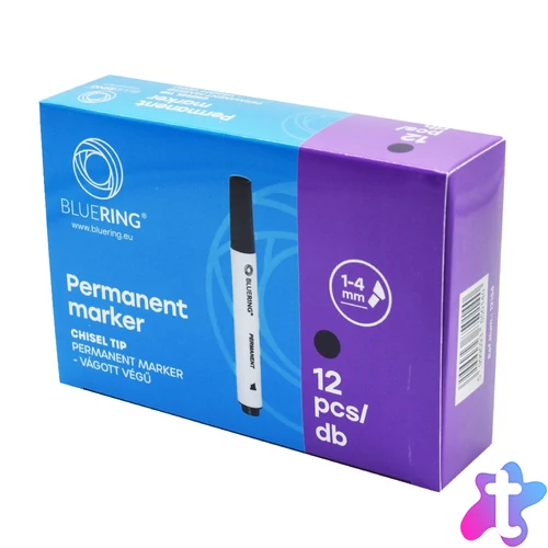 Alkoholos marker 1-4mm, vágott végű Bluering® fekete