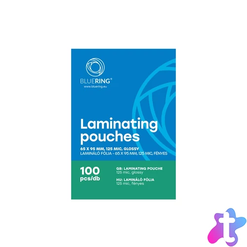 Lamináló fólia 65x95mm, 125 micron 100 db/doboz, Bluering®