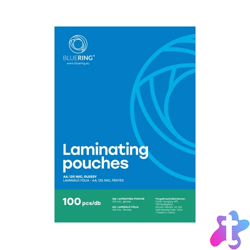 Lamináló fólia A4, 125 micron 100 db/doboz, Bluering®