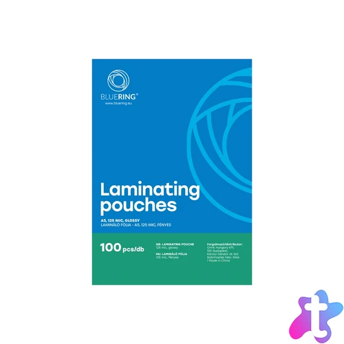 Lamináló fólia A5, 154x216mm, 125 micron 100 db/doboz, Bluering®