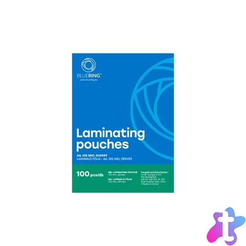 Lamináló fólia A6, 125 micron 100 db/doboz, Bluering®