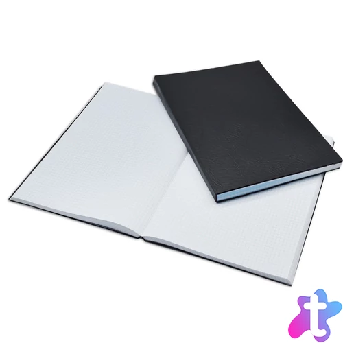 Beírókönyv A4, 200lap fekete PVC borító, Bluering® kockás