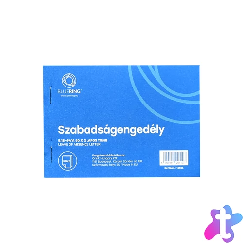 Szabadságengedély A6 50x2lapos B.18-49/V Bluering®