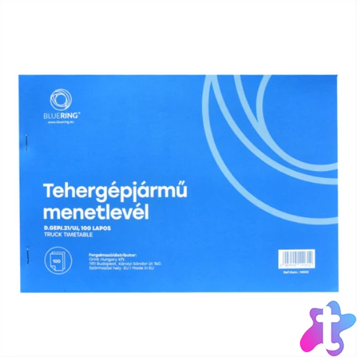 Tehergépjármű menetlevél A4, 100 lapos D.GEPJ.21/UJ Bluering®