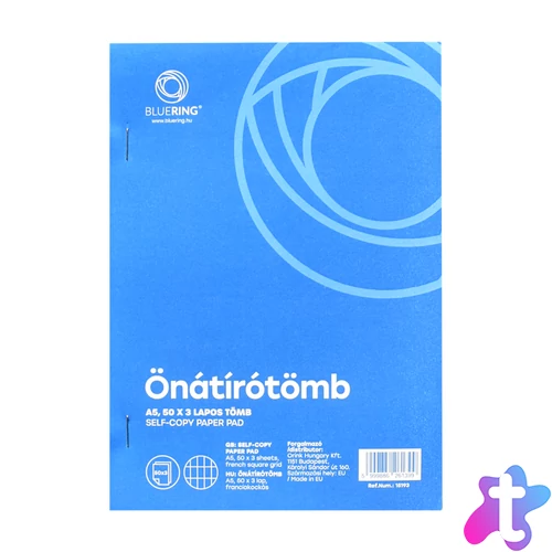 Önátírótömb A5, 50x3lapos franciakockás Bluering®