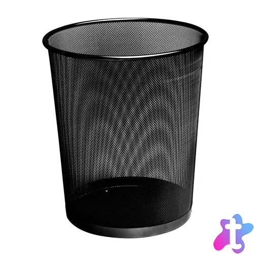 Fémhálós papírkosár 20 liter 29,5x33cm, nagy Bluering® fekete