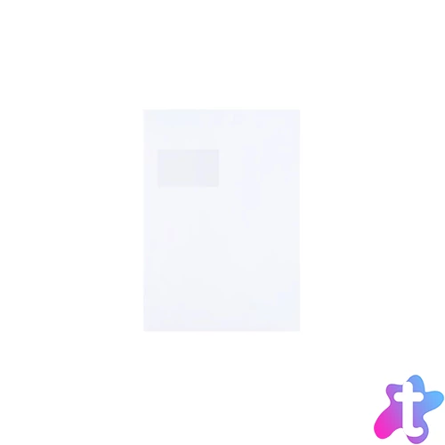 Boríték TC/4 szilikonos bélésnyomott bal ablak 50x100 ablak bal oldalról 20mm felülről 52mm Bluering® fehér