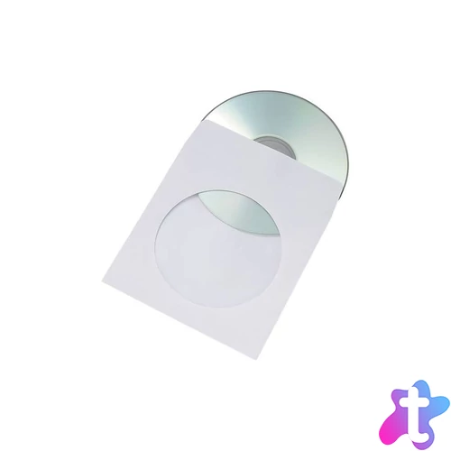 Boríték TCD öntapadó körablakos cd papírtok 125x125mm 1000 db Bluering® fehér