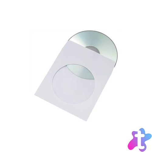 Boríték TCD öntapadó körablakos cd papírtok 125x125mm 1000 db Bluering® fehér