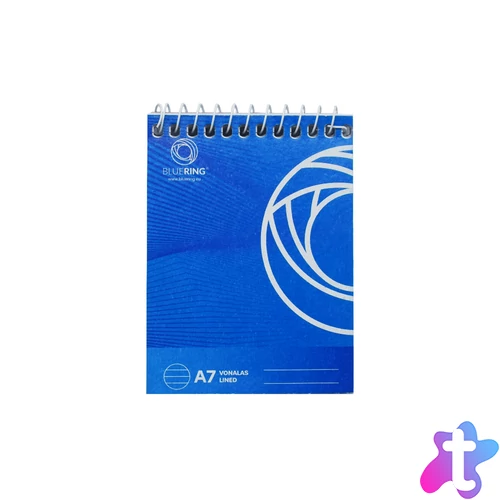 Jegyzettömb spirálozott, A7, 80lap, Bluering® vonalas