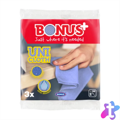 Törlőkendő kevertszálas 3 db/csomag Uni Bonus_B179