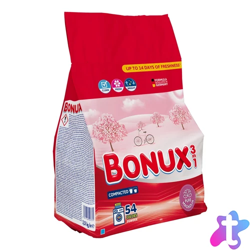 Mosópor 3,51 kg (54 mosás) színes ruhákhoz Bonux Magnolia