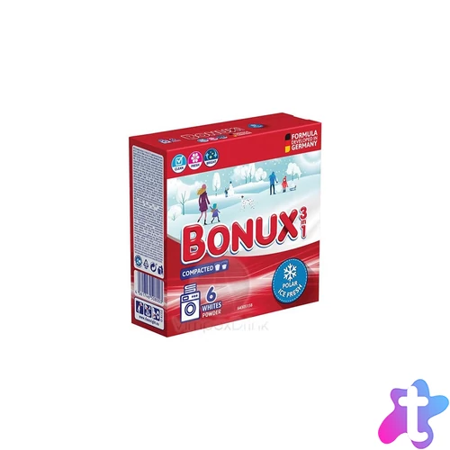 Mosópor 390 g (6 mosás) fehér ruhákhoz Bonux Ice Fresh