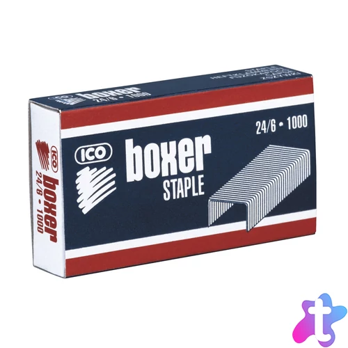 Tűzőkapocs 24/6 kék dobozos Boxer