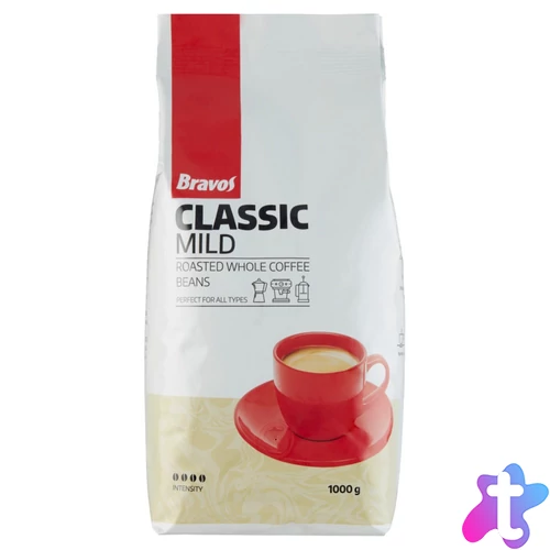 Kávé szemes, 1000g, Classic Bravos