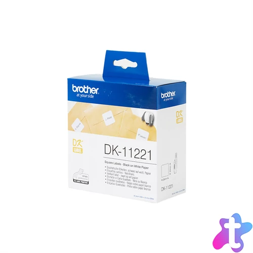 Brother DK11221 etikett 23x23mm 1000 db etikett/doboz fekete/fehér