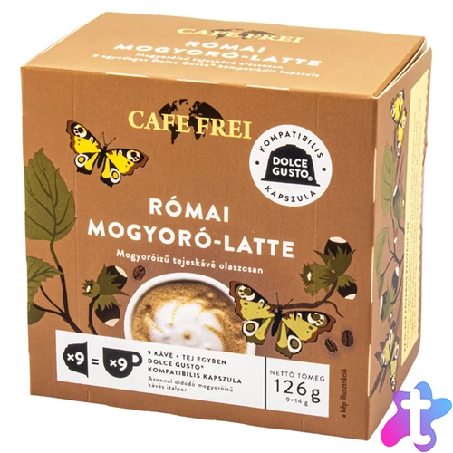 Kávékapszula, Dolce Gusto kompatibilis, Cafe Frei Római mogyoró-latte 9db kapszula