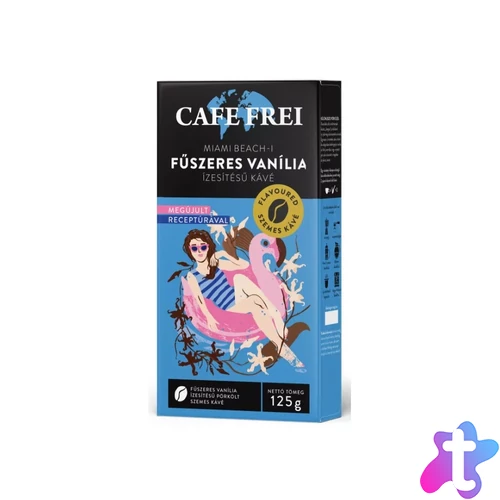 Kávé szemes, 125g, Cafe Frei Miami beach-i vanília fahéjjal ízesítéssel