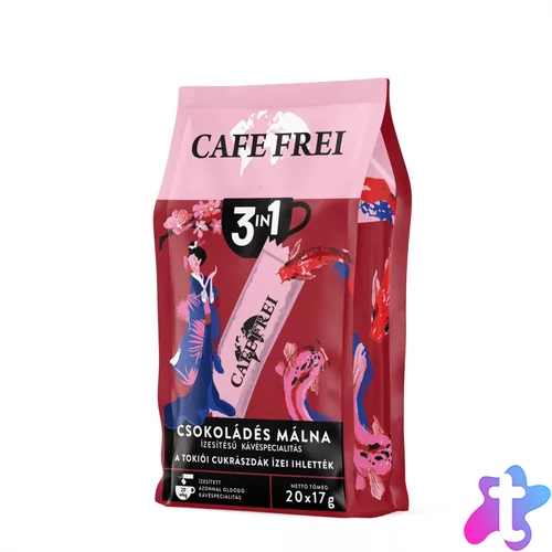 Kávé instant, 20 x 17g, 3in1 Cafe Frei Tokiói csokoládés málna