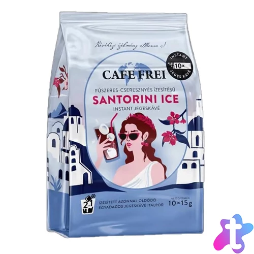 Kávé instant jeges, 10 x 17g, 2in1 Cafe Frei Santorini ice fűszeres-cseresznyés