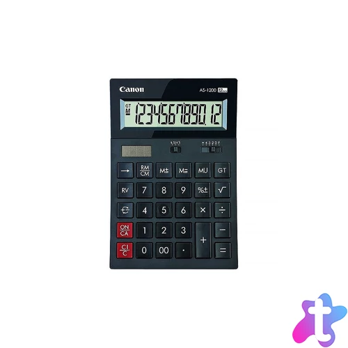 Számológép asztali 12 számjegy, döntött kijelző, Canon, AS-1200