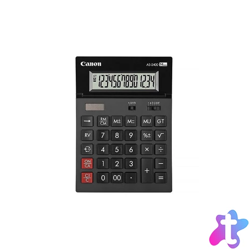 Számológép asztali 14 számjegy, döntött kijelző, Canon, AS-2400