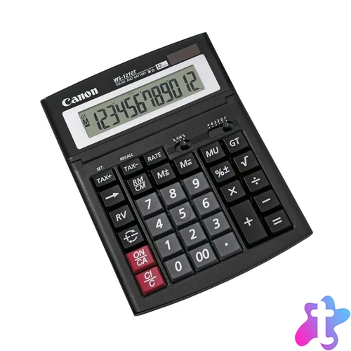 Számológép asztali 12 számjegy, döntött kijelző, Canon, WS-1210T