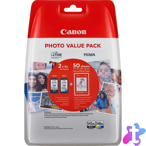 Canon PG545XL/CL546XL tintapatron + fotópapír multipack ORIGINAL
