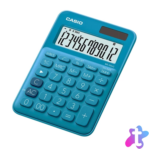 Számológép asztali 12 digit nagy kijelző Casio MS 20 UC kék