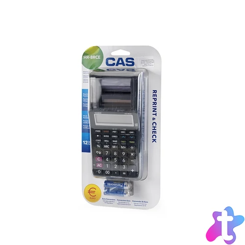 Számológép szalagos 12 digit, LCD kijelzős Casio HR 8 RCE fekete