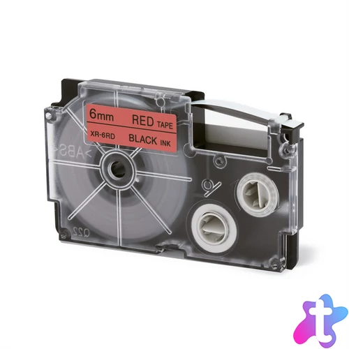 Feliratozógép szalag XR-6RD1 6mmx8m Casio piros/fekete