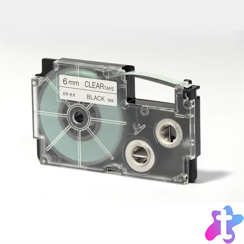 Feliratozógép szalag XR-6X1 6mmx8m Casio víztiszta/fekete