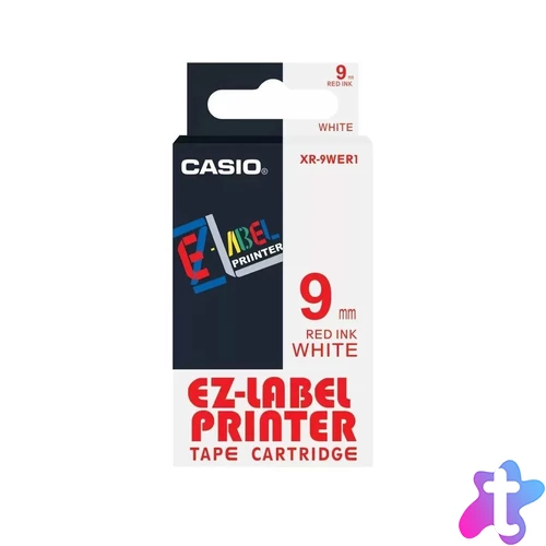 Feliratozógép szalag XR-9WER1 9mmx8m Casio piros/fehér