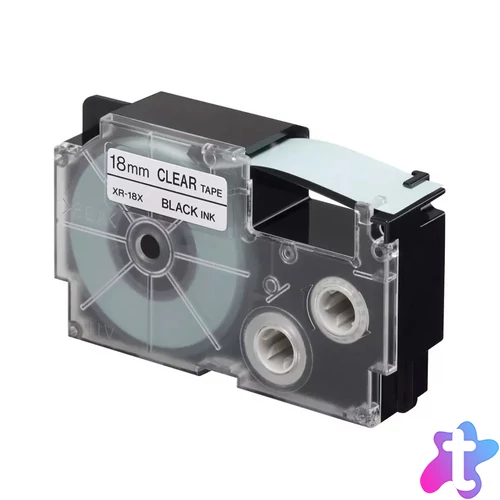 Feliratozógép szalag XR-18X1 18mmx8m Casio víztiszta/fekete