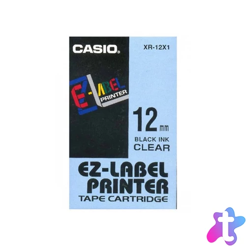 Feliratozógép szalag XR-12X1 12mmx8m Casio víztiszta/fekete
