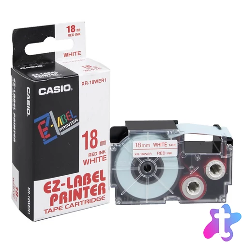 Feliratozógép szalag XR-18WER1 18mmx8m Casio piros/fehér