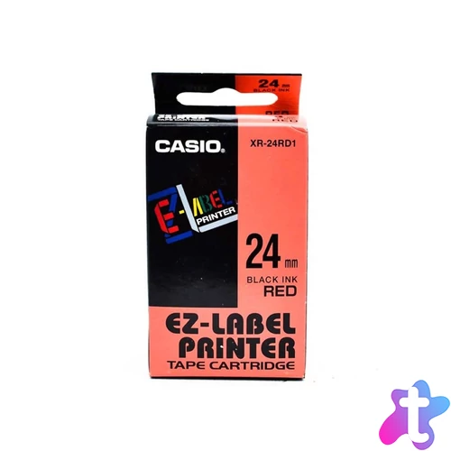 Feliratozógép szalag XR-24RD1 24mmx8m Casio piros/fekete