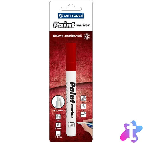 Lakkmarker 1-5mm, vágott hegy Centropen 9100 piros